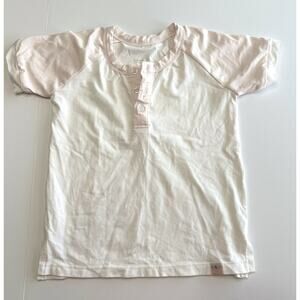 Omi Jo Size 2 White Shirt Pink Sleeves
